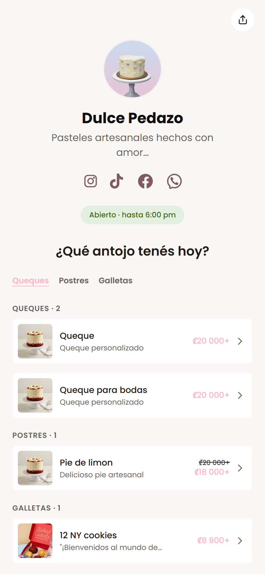 Formulario público con la paleta Rosa macarrón